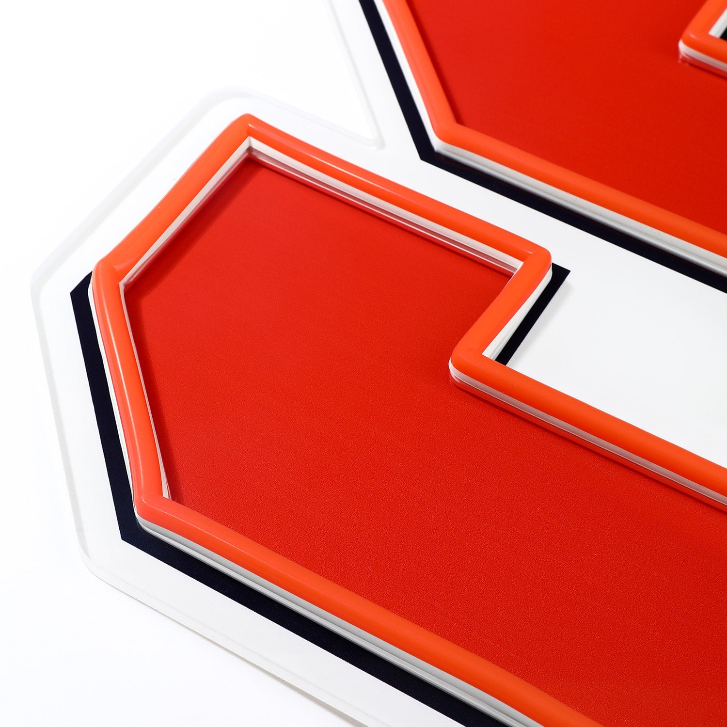 Syracuse Orange logo LED neon sign at a side angle