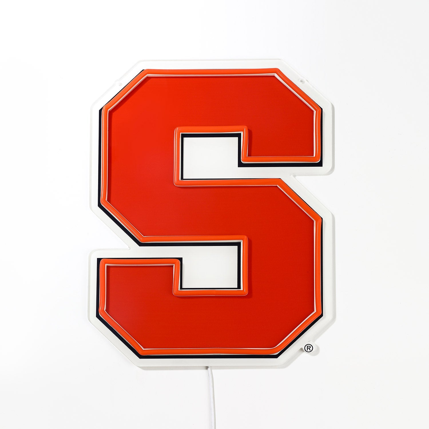 Syracuse Orange logo LED neon sign turned off