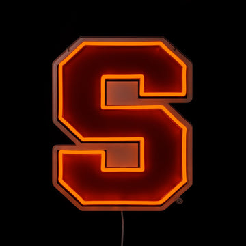 Syracuse Orange logo LED neon sign lit up