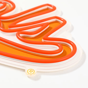 Tennessee Vols Logo LED neon sign at a side angle