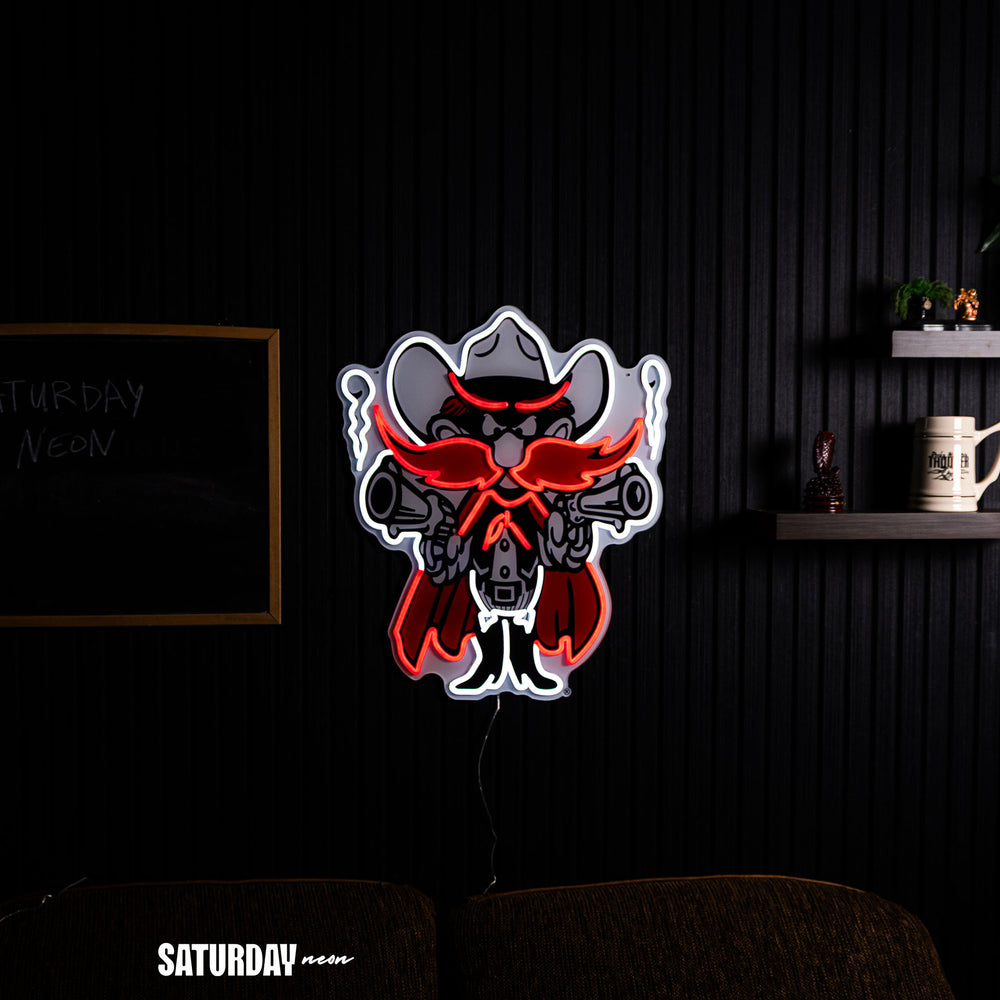 Texas Tech Raider Red Mascot LED Neon Sign - 24" x 20.41"
