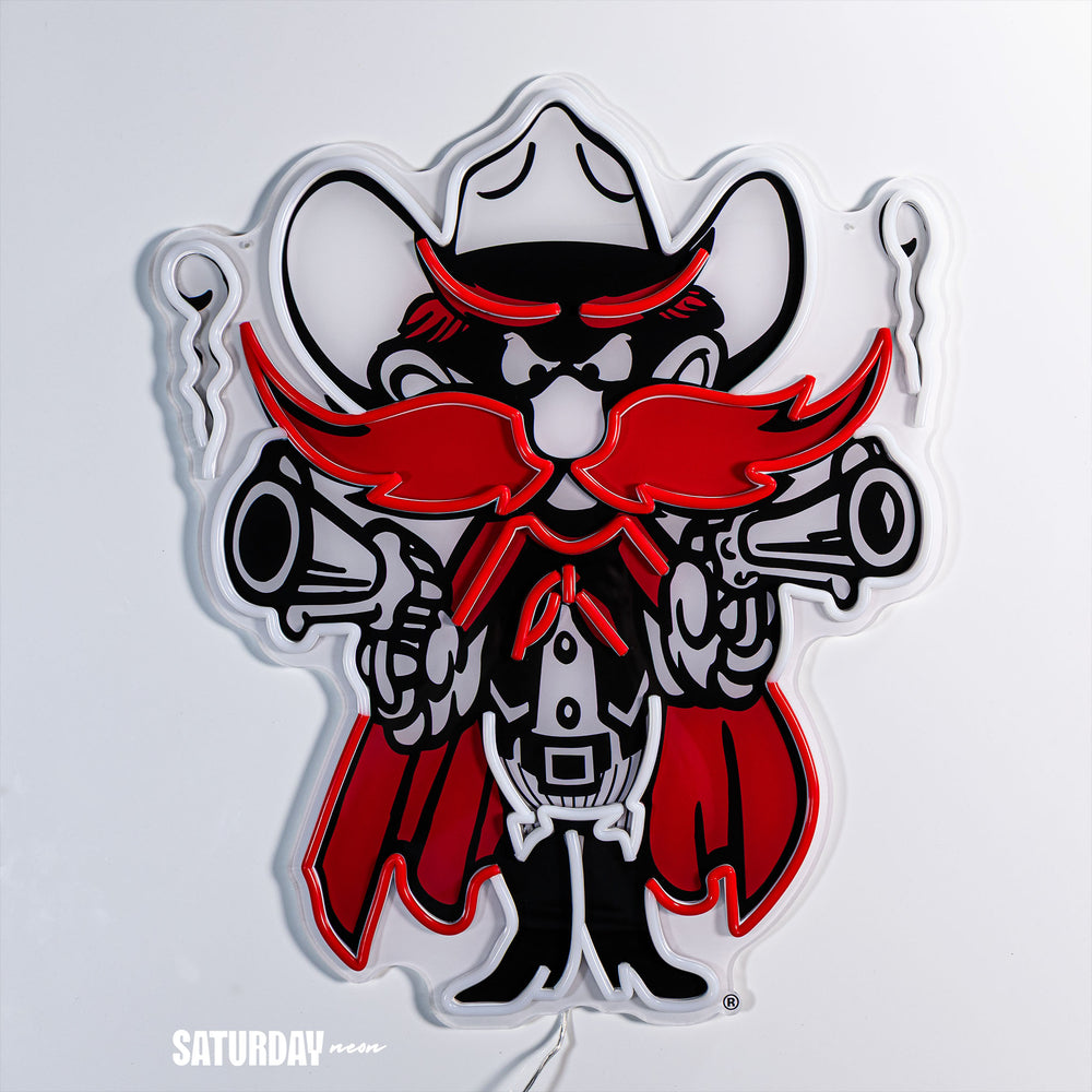 Texas Tech Raider Red Mascot LED Neon Sign - 24" x 20.41"