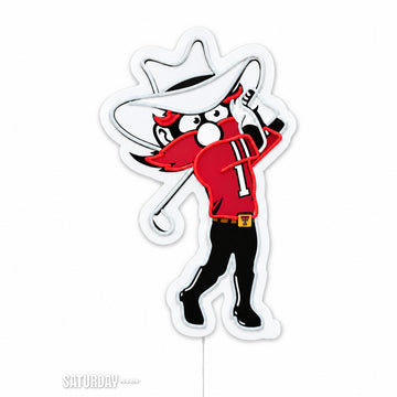 Texas Tech Red Raiders Raider Red Golf Mascot LED Neon Sign - 15.46" x 24" switched off - Saturday Neon
