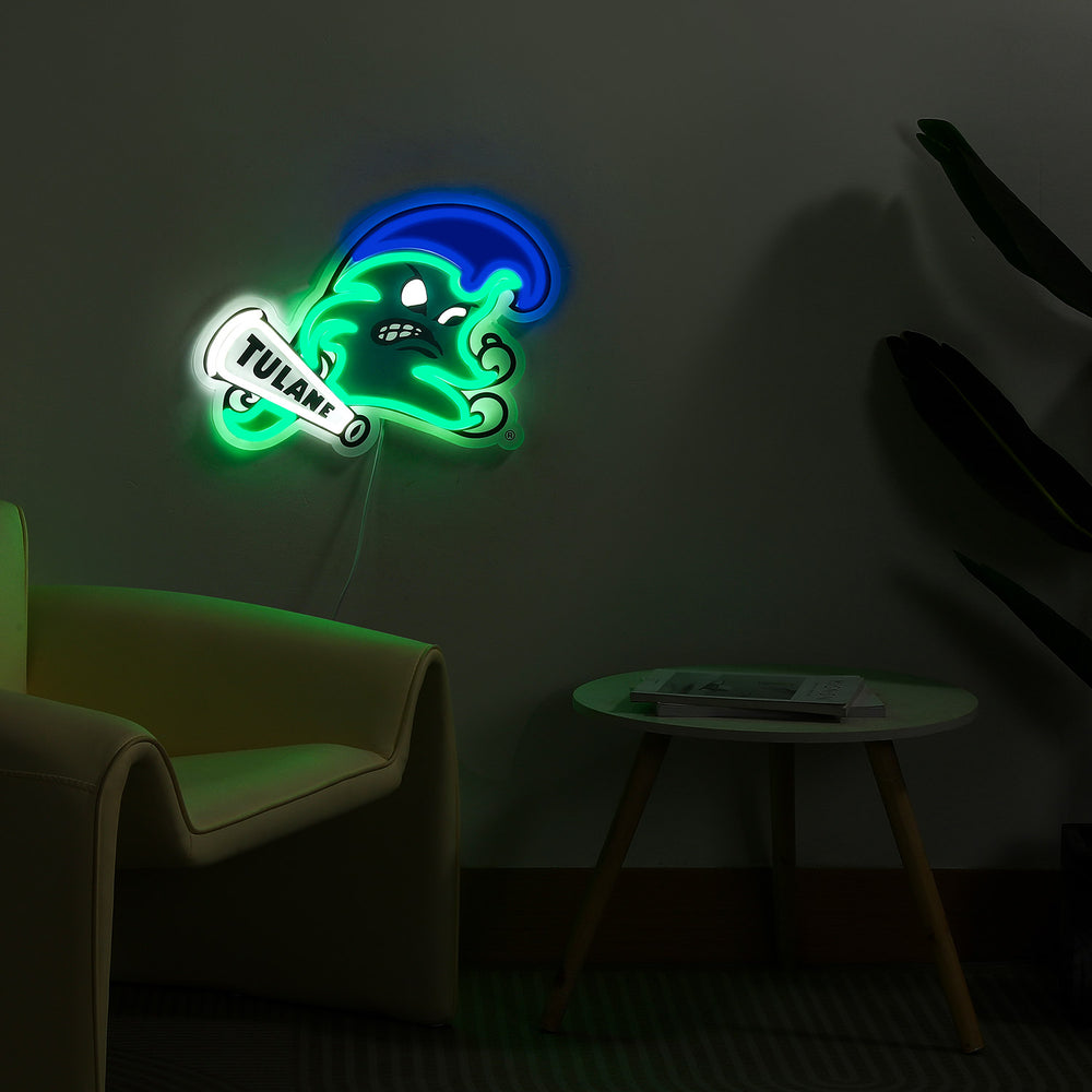 Tulane Green Wave LED Neon Sign - Saturday Neon