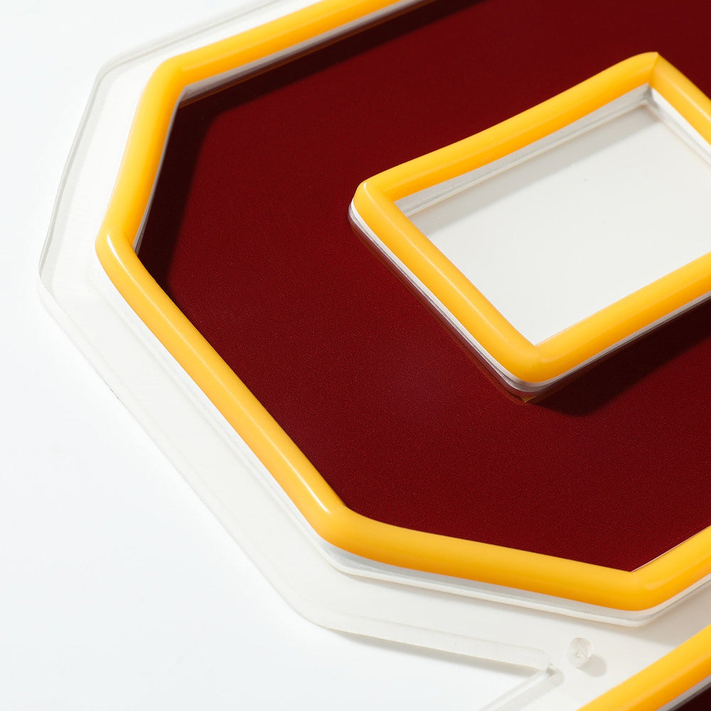 USC Trojans logo LED neon sign at a side angle