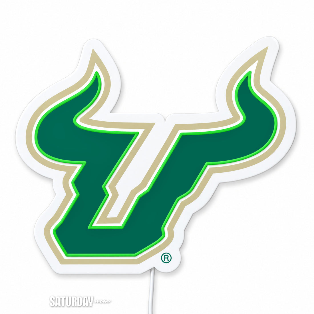 USF Bulls LED Neon Sign - Standard (15" x 12.21") switched off - Saturday Neon