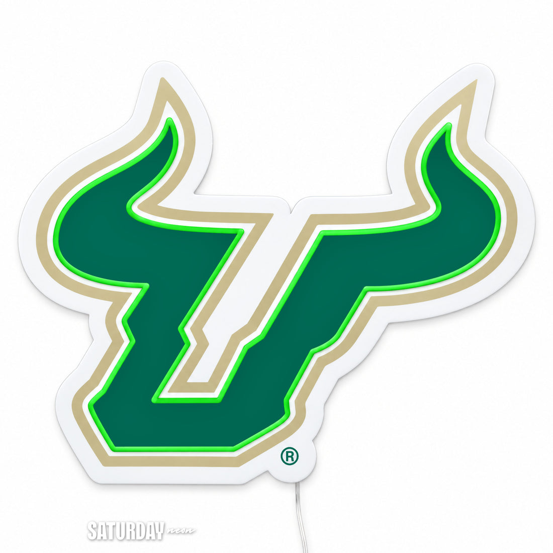 USF Bulls LED Neon Sign - Max (32" x 26.05") switched off - Saturday Neon