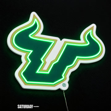 USF Bulls LED Neon Sign - Max (32" x 26.05") close-up - Saturday Neon