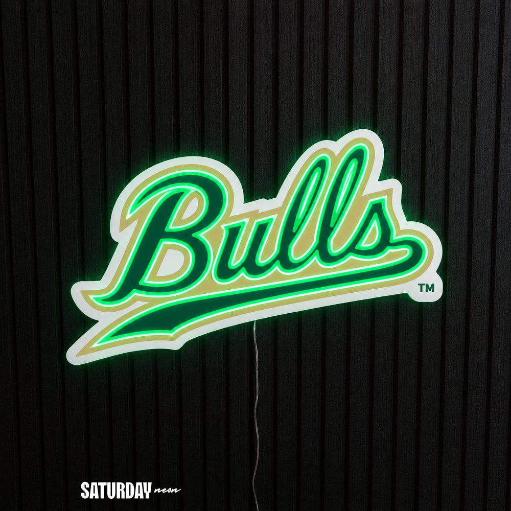 USF Bulls Script LED Neon Sign - 24" x 14.55" - Saturday Neon