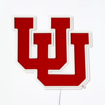Utah Utes logo LED neon sign turned off