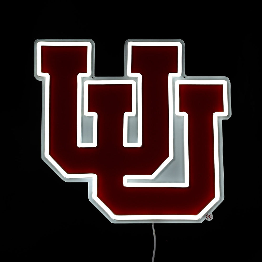 Utah Utes logo LED neon sign lit up