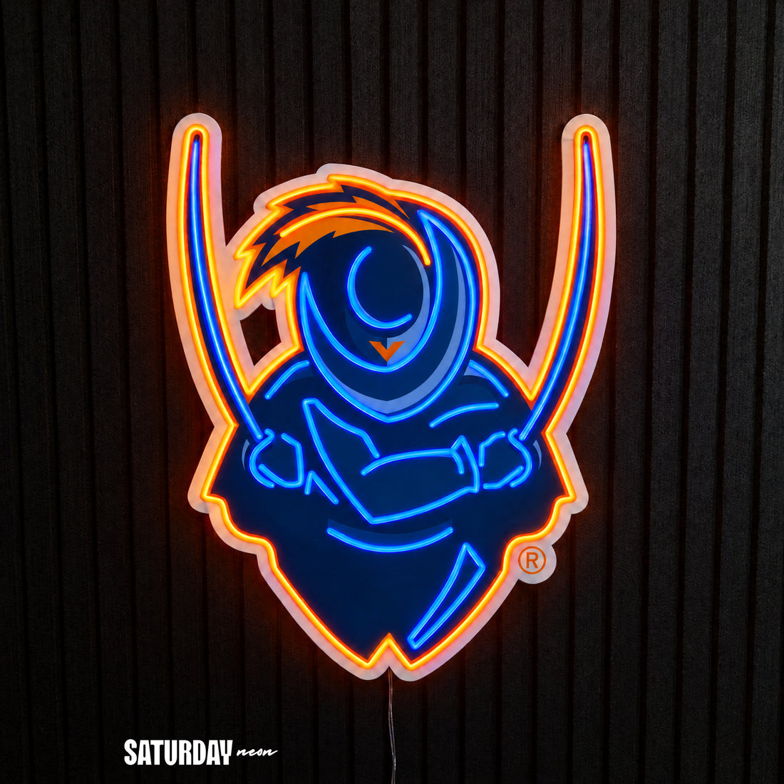 Virginia Cavaliers Cavalier Mascot LED Neon Sign - 18.47" x 24" - Saturday Neon