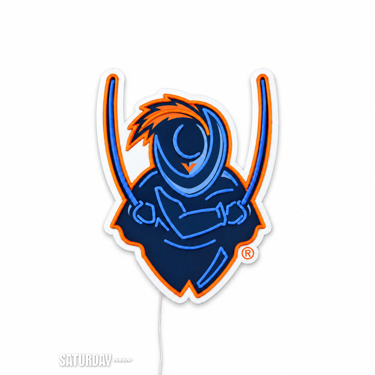 Virginia Cavaliers Cavalier Mascot LED Neon Sign - 18.47" x 24" switched off - Saturday Neon