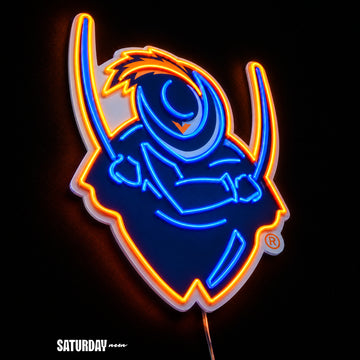 Virginia Cavaliers Cavalier Mascot LED Neon Sign - 18.47" x 24" close-up - Saturday Neon