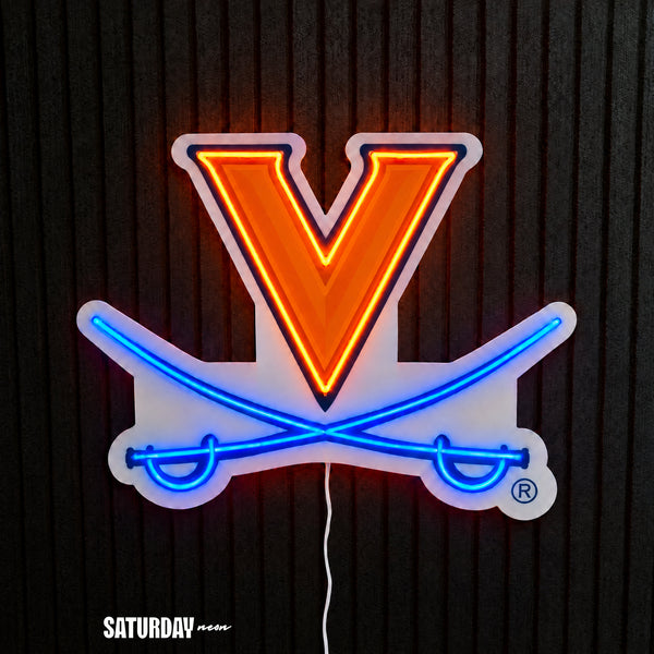 Virginia Cavaliers V-Sabre LED Neon Sign - Standard (15" x 12.37")
