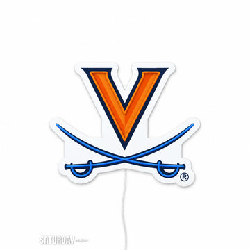 Virginia Cavaliers V-Sabre LED Neon Sign - Plus (24" x 19.79") switched off - Saturday Neon