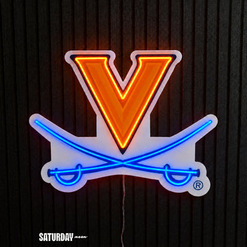 Virginia Cavaliers V-Sabre LED Neon Sign - Max (32" x 26.39") - Saturday Neon