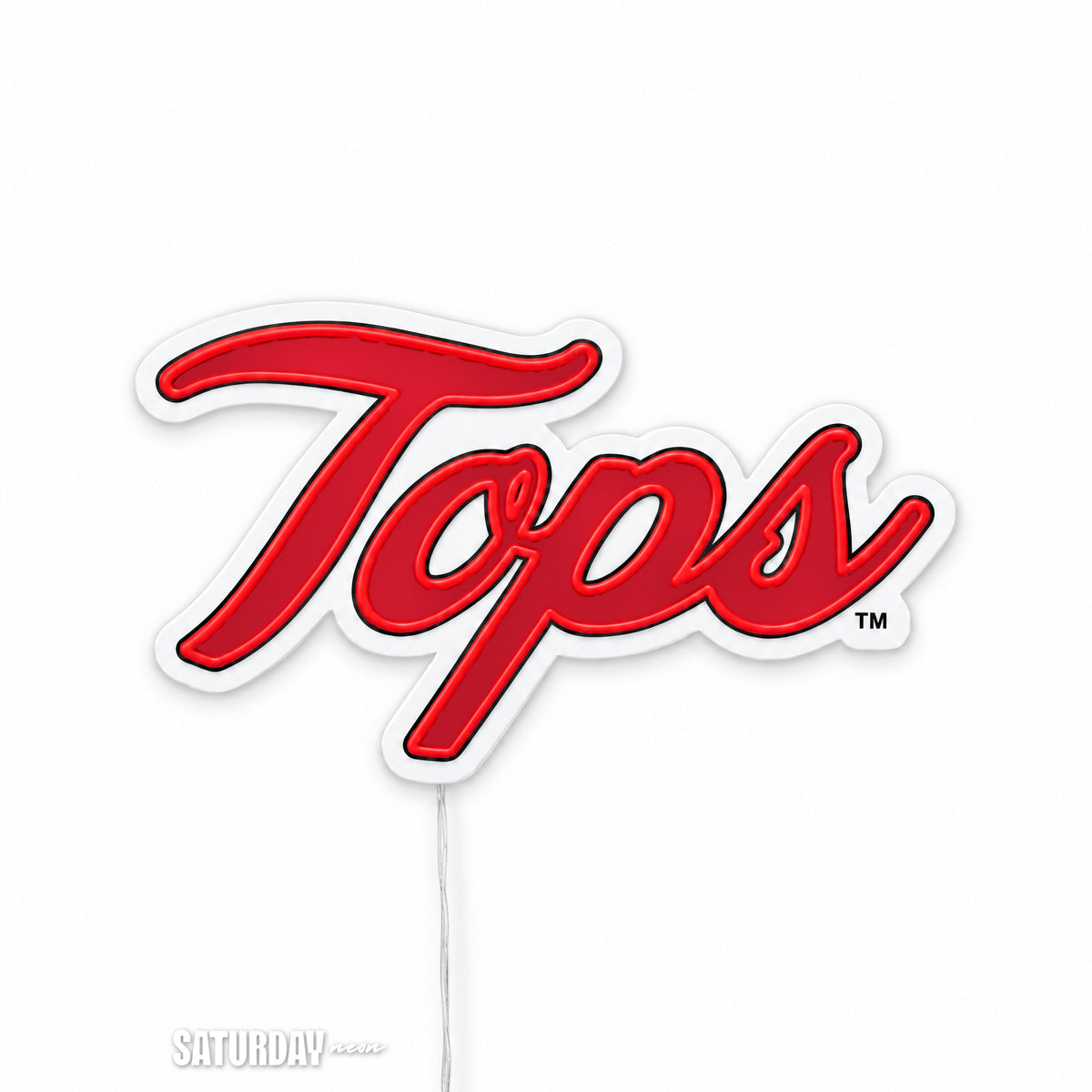 Western Kentucky Hilltoppers Tops Script LED Neon Sign - 24" x 13.85" switched off - Saturday Neon