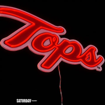 Western Kentucky Hilltoppers Tops Script LED Neon Sign - 24" x 13.85" close-up - Saturday Neon