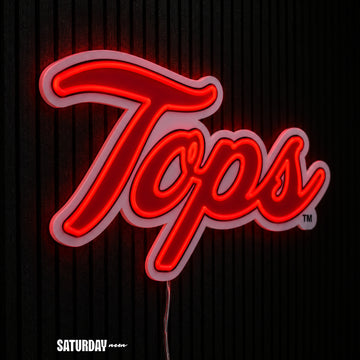 Western Kentucky Hilltoppers Tops Script LED Neon Sign - 24" x 13.85" side view - Saturday Neon