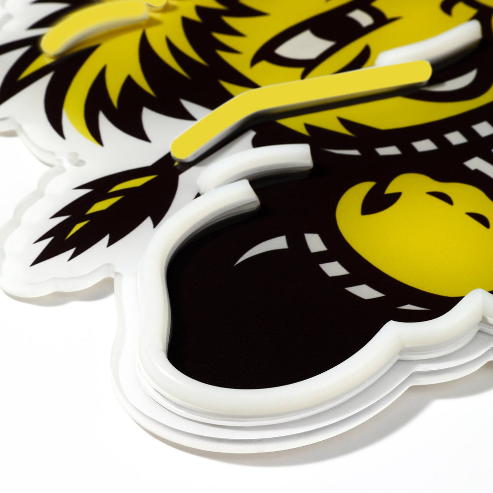 Wichita State Shockers logo LED neon sign at a side angle