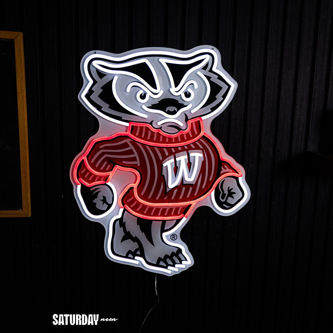 Wisconsin Badgers Bucky Mascot LED Neon Sign - 24" x 18.68"