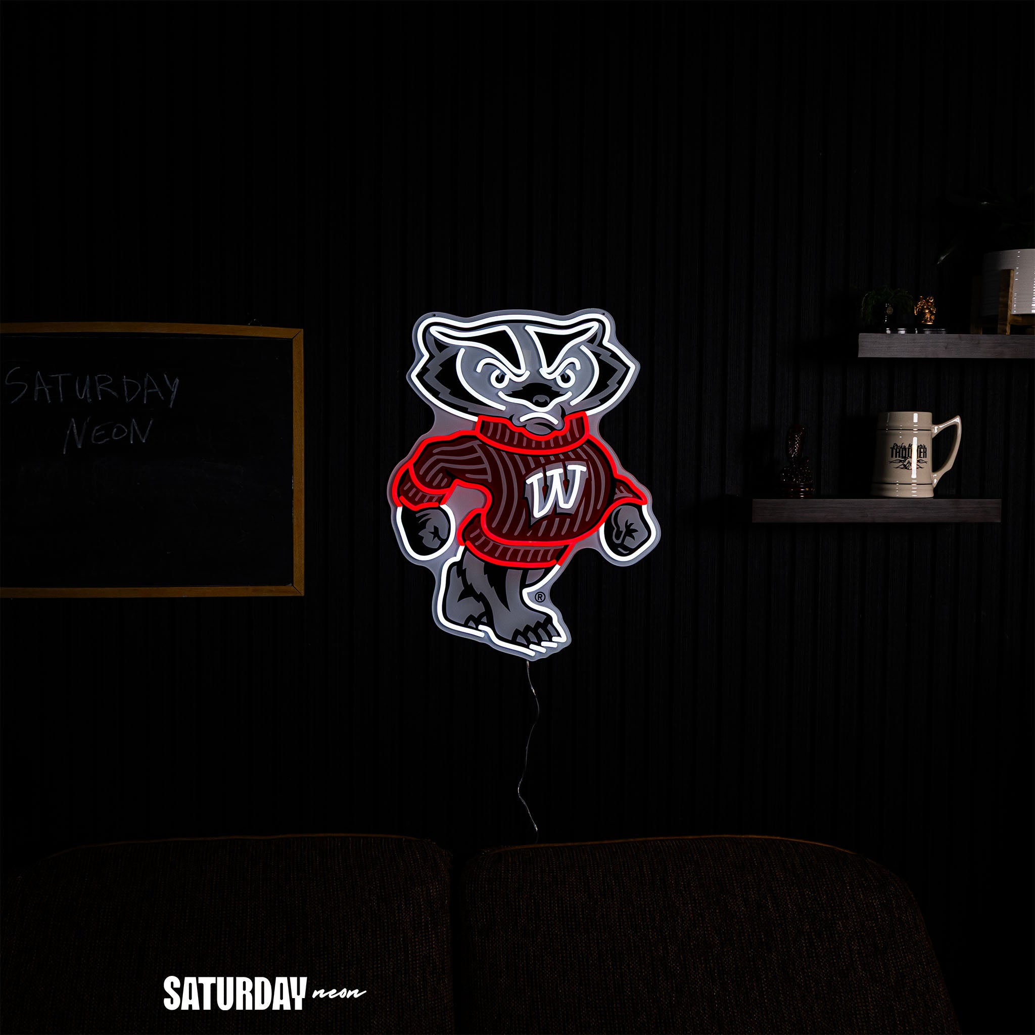 Wisconsin Badgers Bucky Mascot LED Neon Sign - 24" x 18.68"