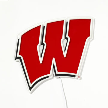 Wisconsin Badgers logo LED neon sign turned off