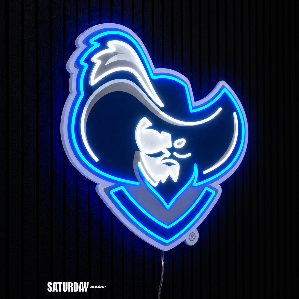 Xavier Musketeers Musketeer LED Neon Sign - 24" x 22.41" side view - Saturday Neon