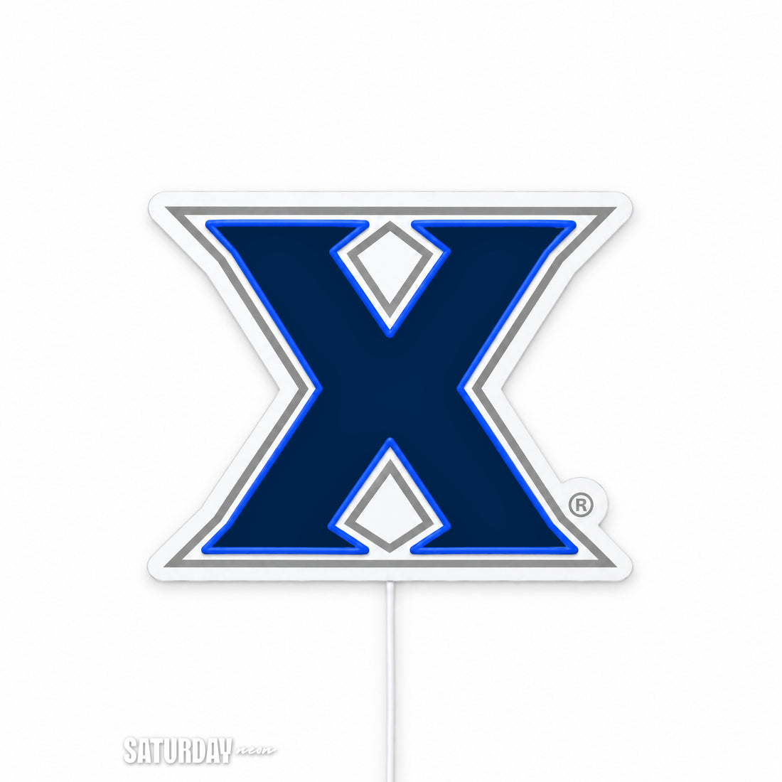 Xavier Musketeers X Primary Mark LED Neon Sign - Standard (15" x 12.14") switched off - Saturday Neon