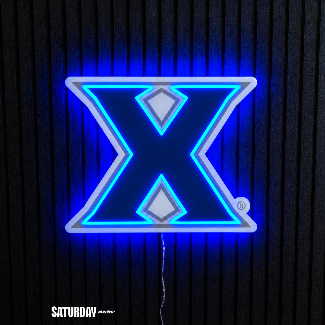 Xavier Musketeers X Primary Mark LED Neon Sign - Plus (24" x 19.42") - Saturday Neon