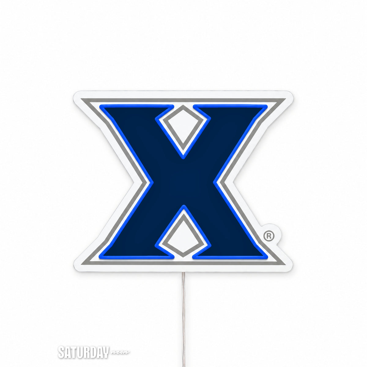 Xavier Musketeers X Primary Mark LED Neon Sign - Max (32" x 25.89") switched off - Saturday Neon