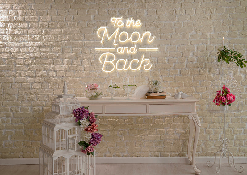 To The Moon and Back LED Neon Sign - Saturday Neon